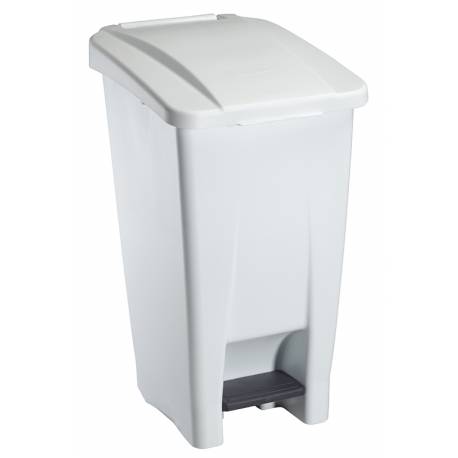 POUBELLE À PÉDALE BLANCHE 60L