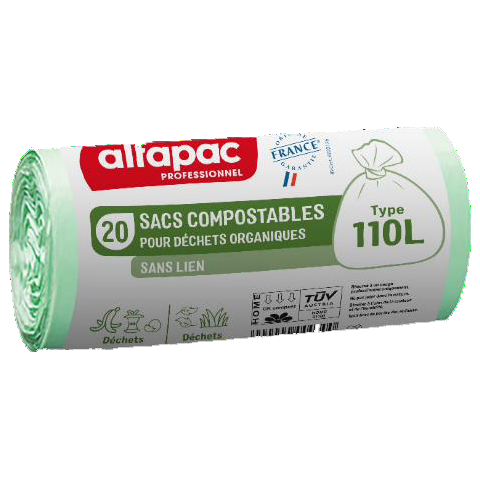 SAC COMPOSTABLE VERT 110L 32µ