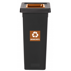POUBELLE TRI SÉLECTIF FIT 50L NOIR/MARRON