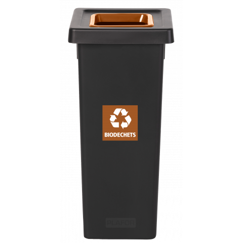 POUBELLE TRI SÉLECTIF FIT 50L NOIR/MARRON