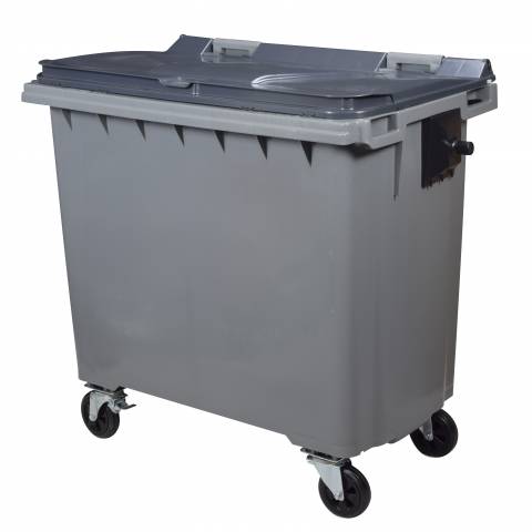 CONTENEUR ROULANT GRIS 660L