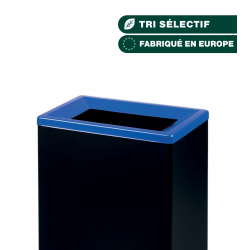 COUVERCLE BLEU POUR CORPS DE COLLECTEUR DE TRI SÉLECTIF EN MÉTAL 60L